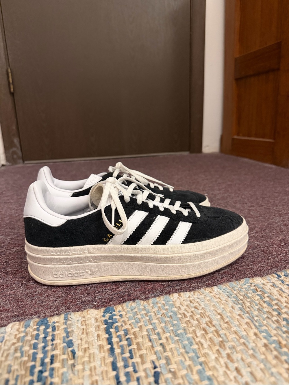 adidas Gazelle Platform Sneakers - Black & White